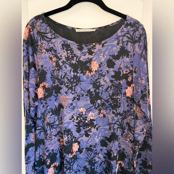 Peruvian Connection Shadow Blossom Long Sleeve Dress Purple Size L - Picture 3 of 8